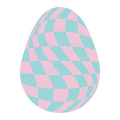Easter eggs with retro groovy patterns in 60s-70s style. Groovy hippie Happy Easter with distorted psychedelic design. Vector