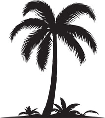 Palm tree silhouette set nature vector isolated on white background 