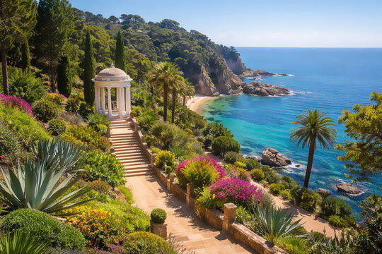 Marimurtra botanical gardens in Blanes near Barcelona, Spain