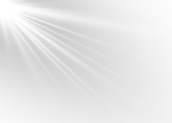 White sun light beams and rays shine through glowing abstract space.
