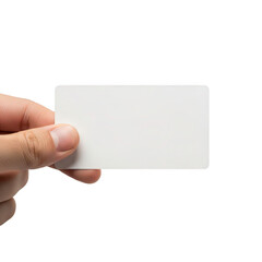 Fototapeta premium Hand holding blank card isolated on transparent background