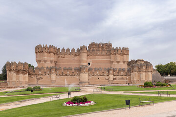 Fototapeta premium Coca Castle displaying historic Mudejar architecture in Spain