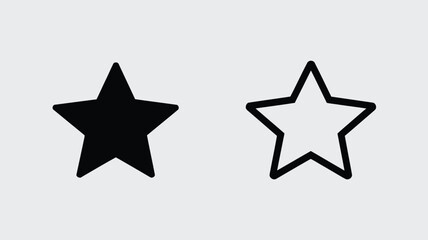 Obraz premium Contrast between filled and empty star shapes in black and white. isolated on white background, Vector, illustration