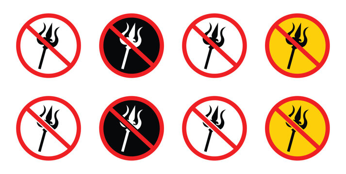 No trident icon isolated on white background. Vector illustration of Mahadev Trisul, the sacred trident of Lord Shiva. Perfect for Hindu spiritual.