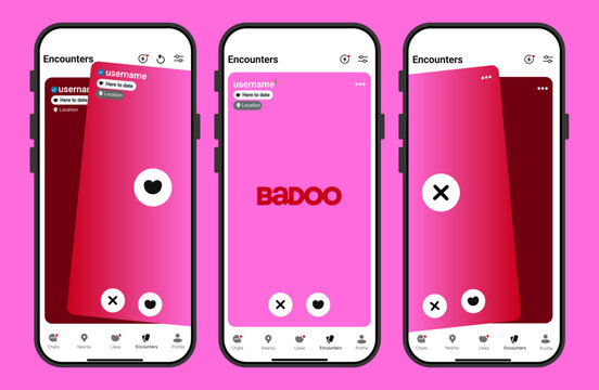 Dating App Swipe Interface Mockup
Modern Mobile Dating UI Design on Smartphone Screens