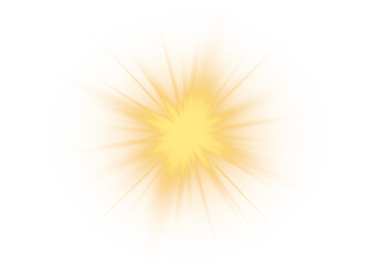 Obraz premium Glowing yellow sun beams with radiant light and sparkling sunlight forming magical abstract bright background with luminous flare, sparkling effect and vector illustration design. 