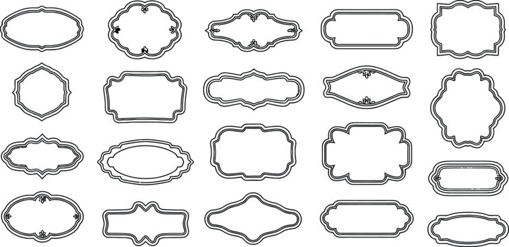 Collection of 20 unique irregular shape outlines