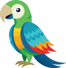 Vector illustration of a parrot isolated on transparent background