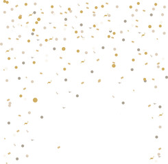 Gold and Neutral Confetti Overlay on White Background
