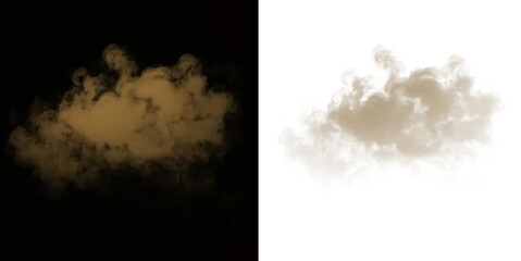 Drifting brown smoke with fog and transparent haze forming mysterious clouds.  © SerMen