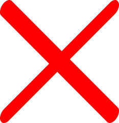 Fototapeta premium Vibrant red X symbol on clean white background for design projects
