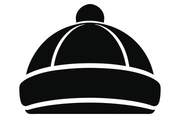 Fototapeta premium beanie hat line art silhouette vector illustration