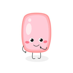 Cute pink soap cartoon character 