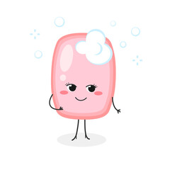 Pretty pink soap cartoon character