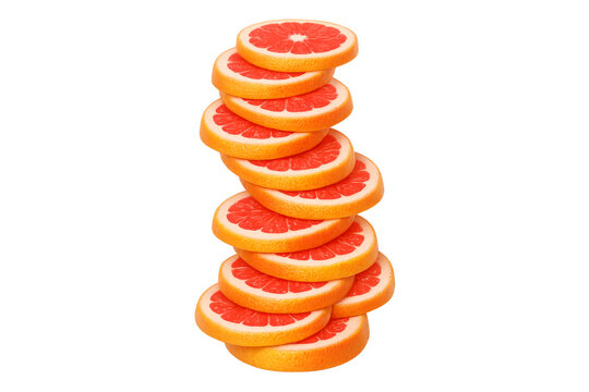 Stack of grapefruit slices showing fresh citrus fruit