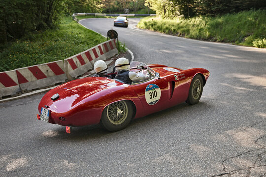 Vintage Alfa Romeo 1900 Sport Spider (1954) in historical classic car race Mille Miglia, Passo della Futa (FI) Italy - May 21, 2016