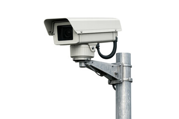 White security camera monitoring safety and privacy