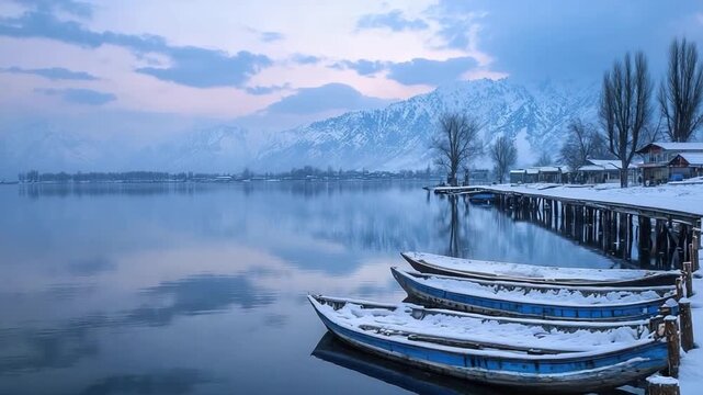 frozen dal lake srinagar kashmir india video