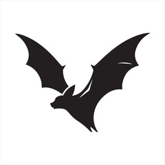 Fototapeta premium bat flying vector silhouette line art logo idea illustration