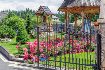 Ornate Gate Entry to Religious Shrine Garden