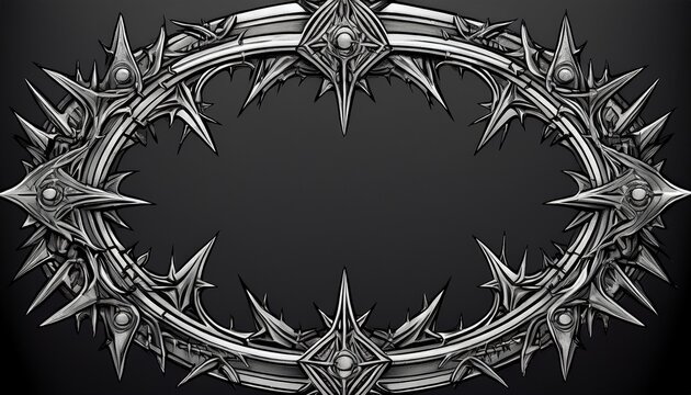 throne frame border spiky thorn branch frames for design