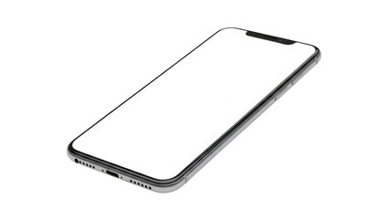 High-quality smartphone mockup with blank screen isolated on transparent background