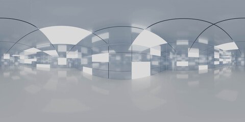 Minimal reflective panoramic interior 360 vr panorama