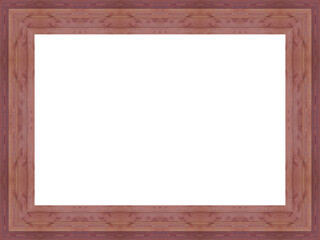 Breiter leerer Holzrahmen mit wei&szlig;en Hintergrund