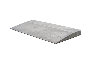 Concrete curb ramp providing accessible gradient on transparent background