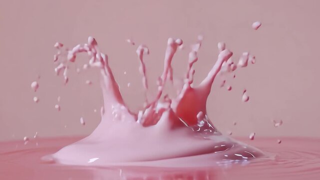 Colorful paint drops create dynamic splashes in water with vibrant pink tones, ,Color paint drops in water ,Color splash background, Luxury colors Slow motion shot