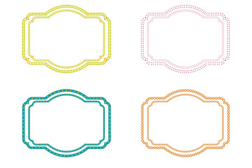 Fototapeta premium Colorful Frames Collection, Decorative Borders, Pastel Elements, Graphic Design Assets, Vector Illustration