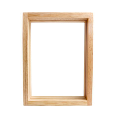 Front view empty wooden picture frame