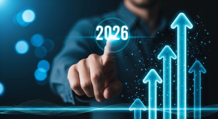 Business Growth Toward 2026 with Rising Arrow Icons