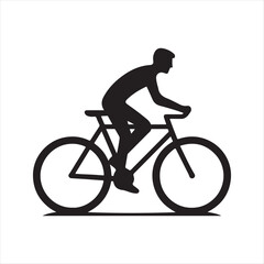 Naklejka premium bicycle commuter vector silhouette line art icon idea collection