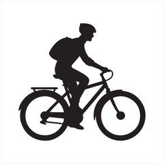 Obraz premium bicycle commuter vector silhouette line art icon idea collection