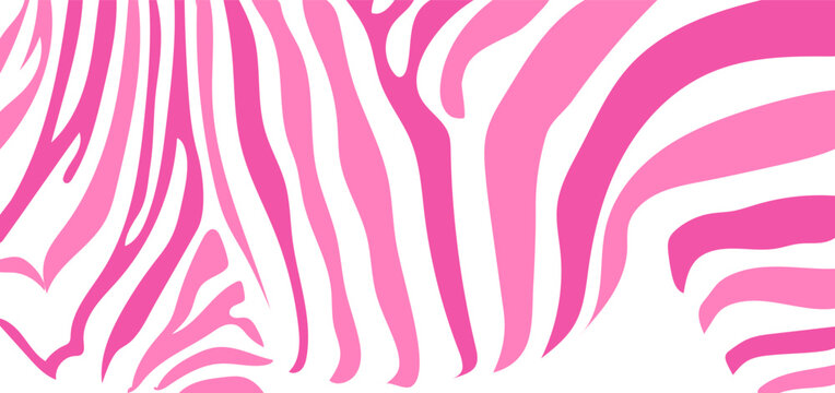 Pink zebra stripe pattern. Abstract animal skin texture background.