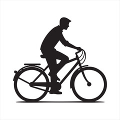 Naklejka premium bicycle commuter vector silhouette line art icon idea collection