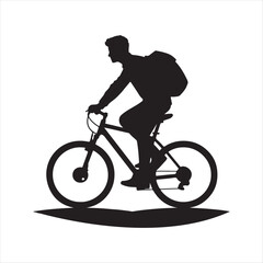 Naklejka premium bicycle commuter vector silhouette line art icon idea collection