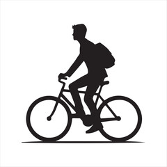 Obraz premium bicycle commuter vector silhouette line art icon idea collection