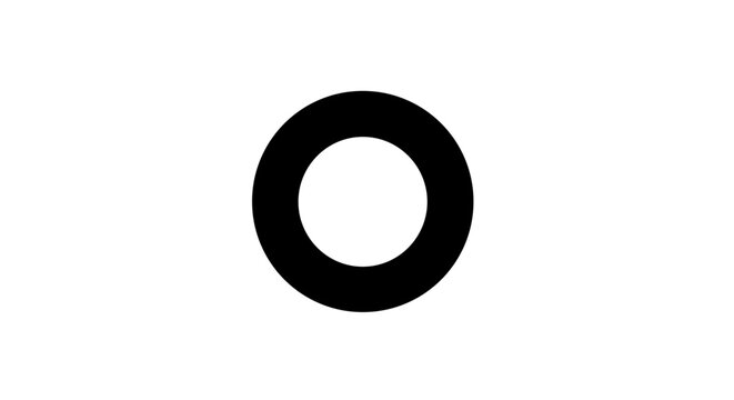 Black Rubber O Ring Seal Isolated.
