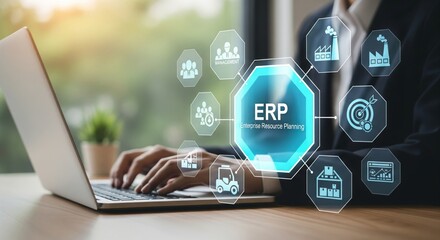ERP Enterprise Resource Planning System with Holographic Interface
