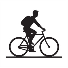 Fototapeta premium bicycle commuter vector silhouette line art icon idea collection