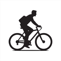 Obraz premium bicycle commuter vector silhouette line art icon idea collection