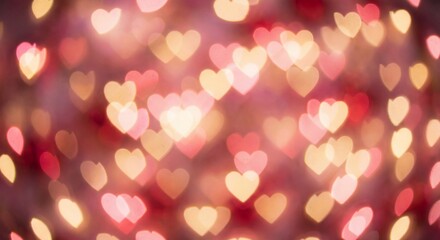 Soft pink heart bokeh lights background for romantic valentines love design