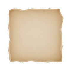A vintage, weathered, and slightly crumpled piece of parchment paper with a warm, beige tone. isolated on transparent background