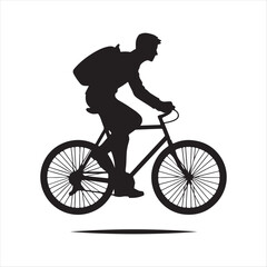 Naklejka premium bicycle commuter vector silhouette line art icon idea collection