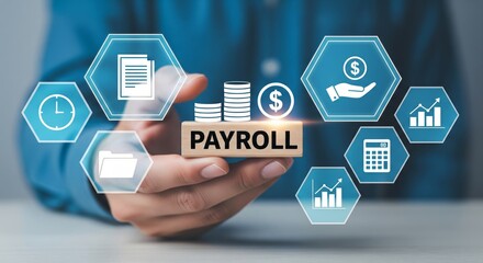 Payroll Management Concept with Financial Icons