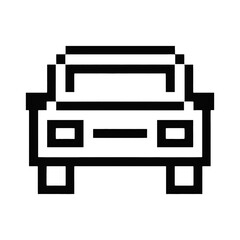 PNG Retro pixel art car illustration.