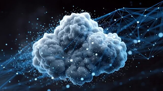 Digital Brain Network Cloud Computing Concept