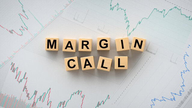 Margin Call Text on Financial Stock Market Graph Background 3D render